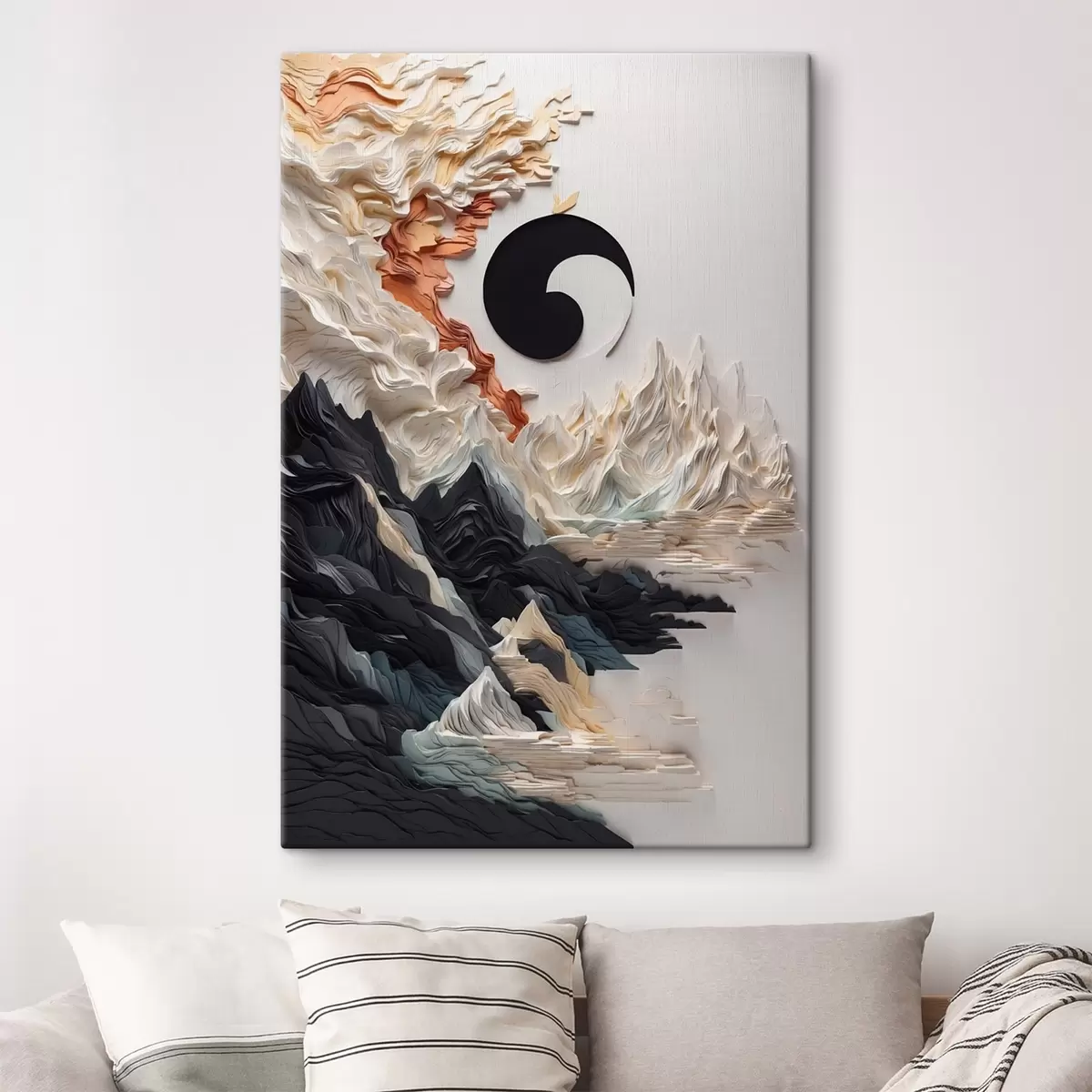 carta da parati Paesaggio astratto con montagne in stile carta nr. s45482