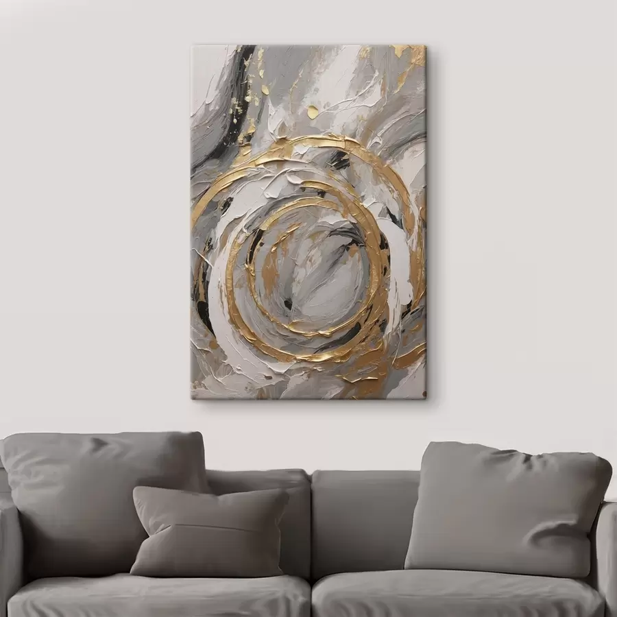 carta da parati Cerchi concentrici astratti nei toni del grigio e del bianco nr. s45487