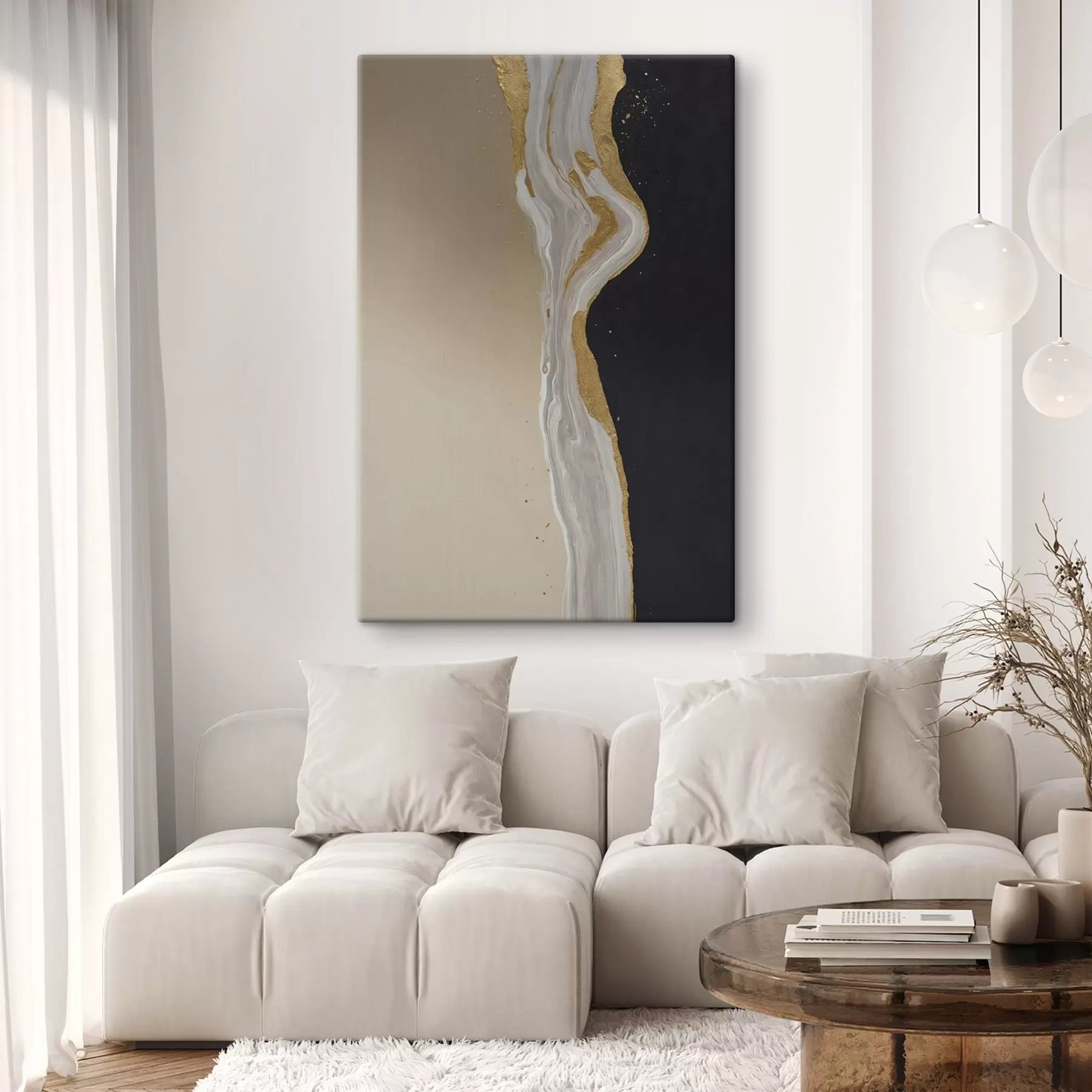 carta da parati Pittura astratta nei toni del beige e del nero nr. s45494