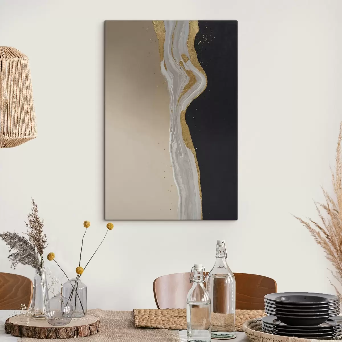 carta da parati Pittura astratta nei toni del beige e del nero nr. s45494