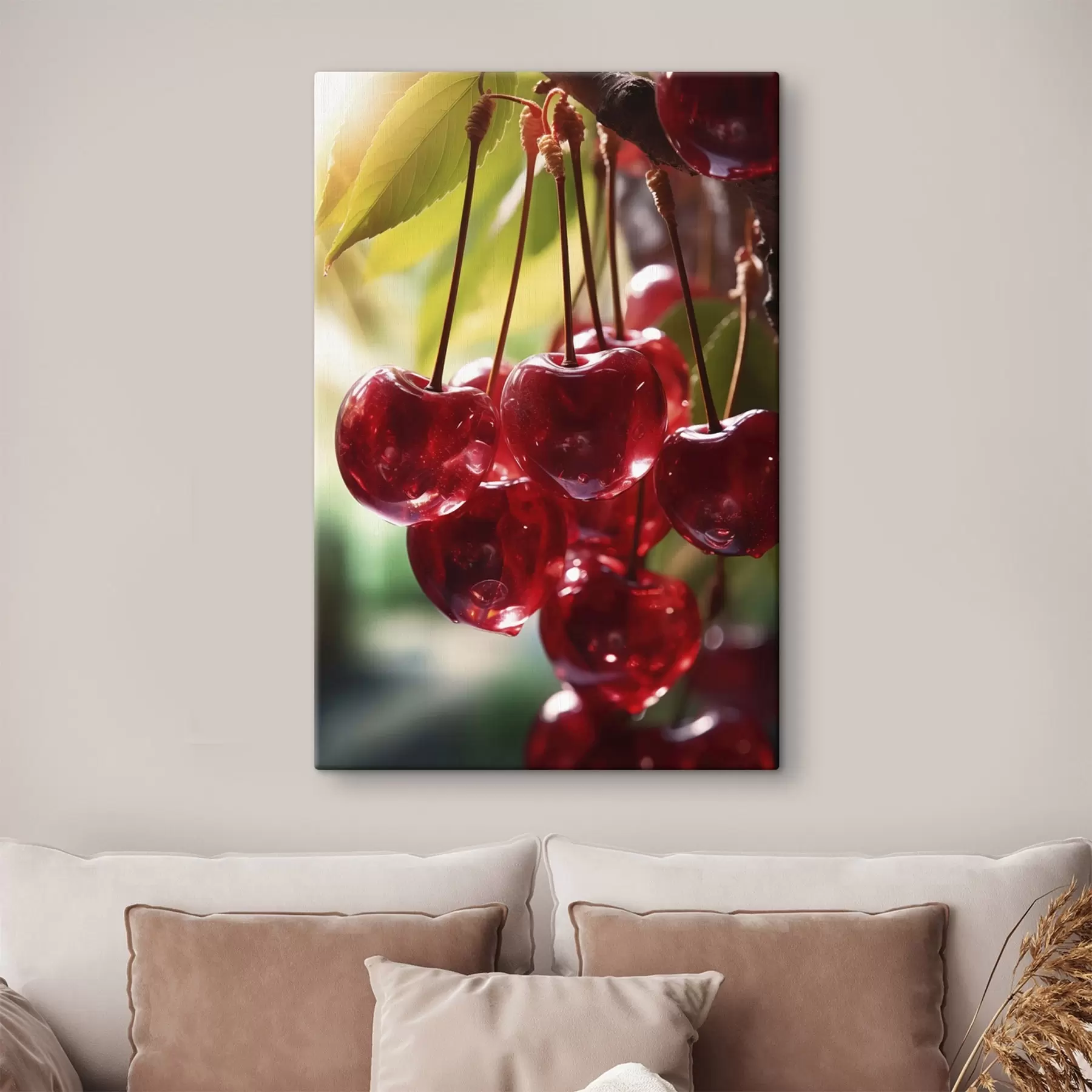 carta da parati Ciliegie rosse e brillanti al sole nr. s45498