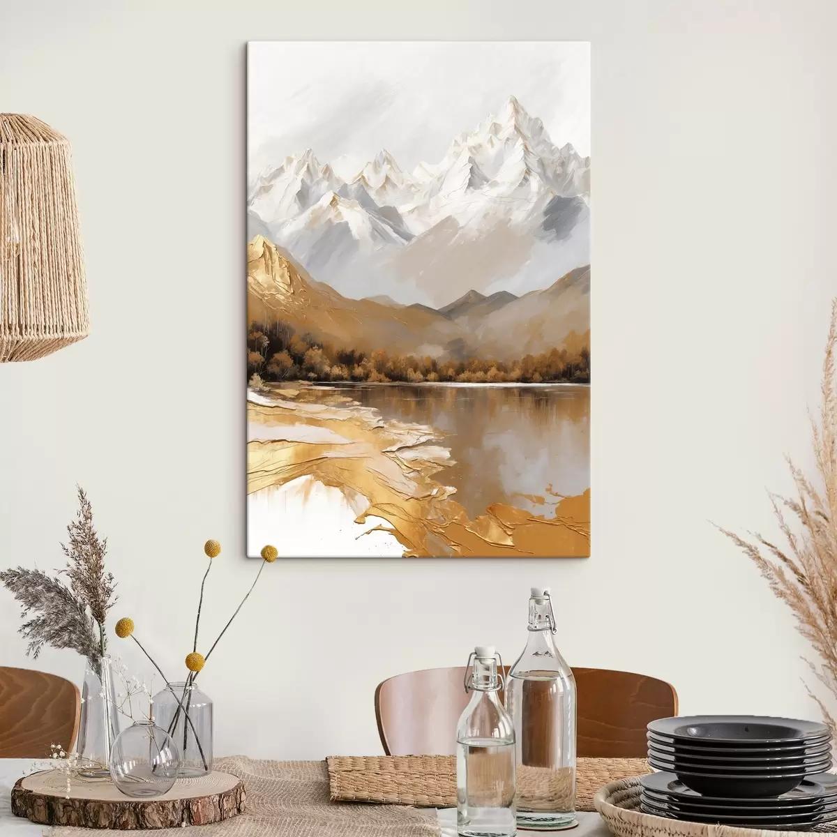 carta da parati Paesaggio montano con lago e alberi nr. s45620