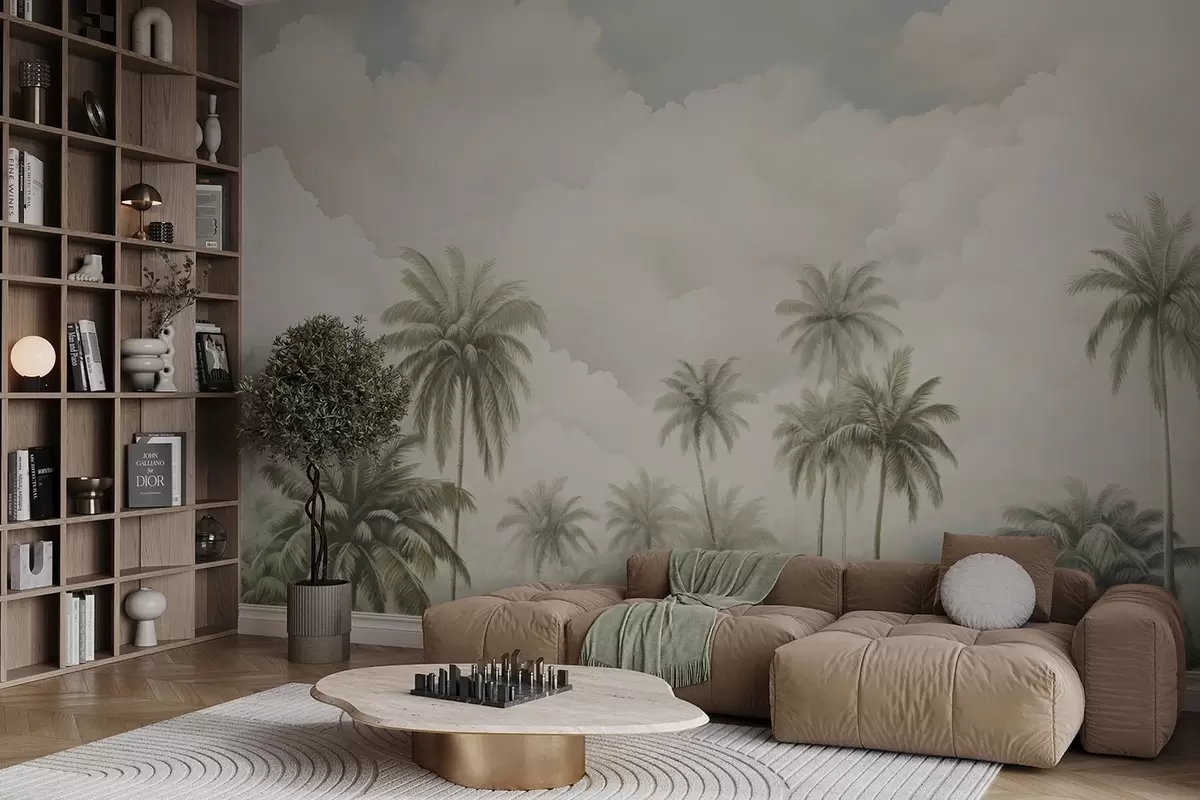 carta da parati Palme sullo sfondo delle nuvole nr. w04485