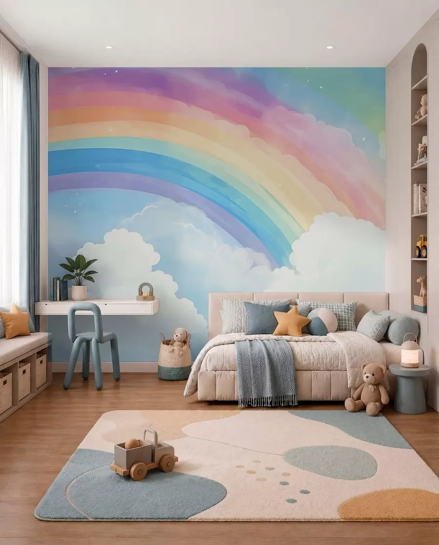 carta da parati Arcobaleno sopra le nuvole nr. w04487