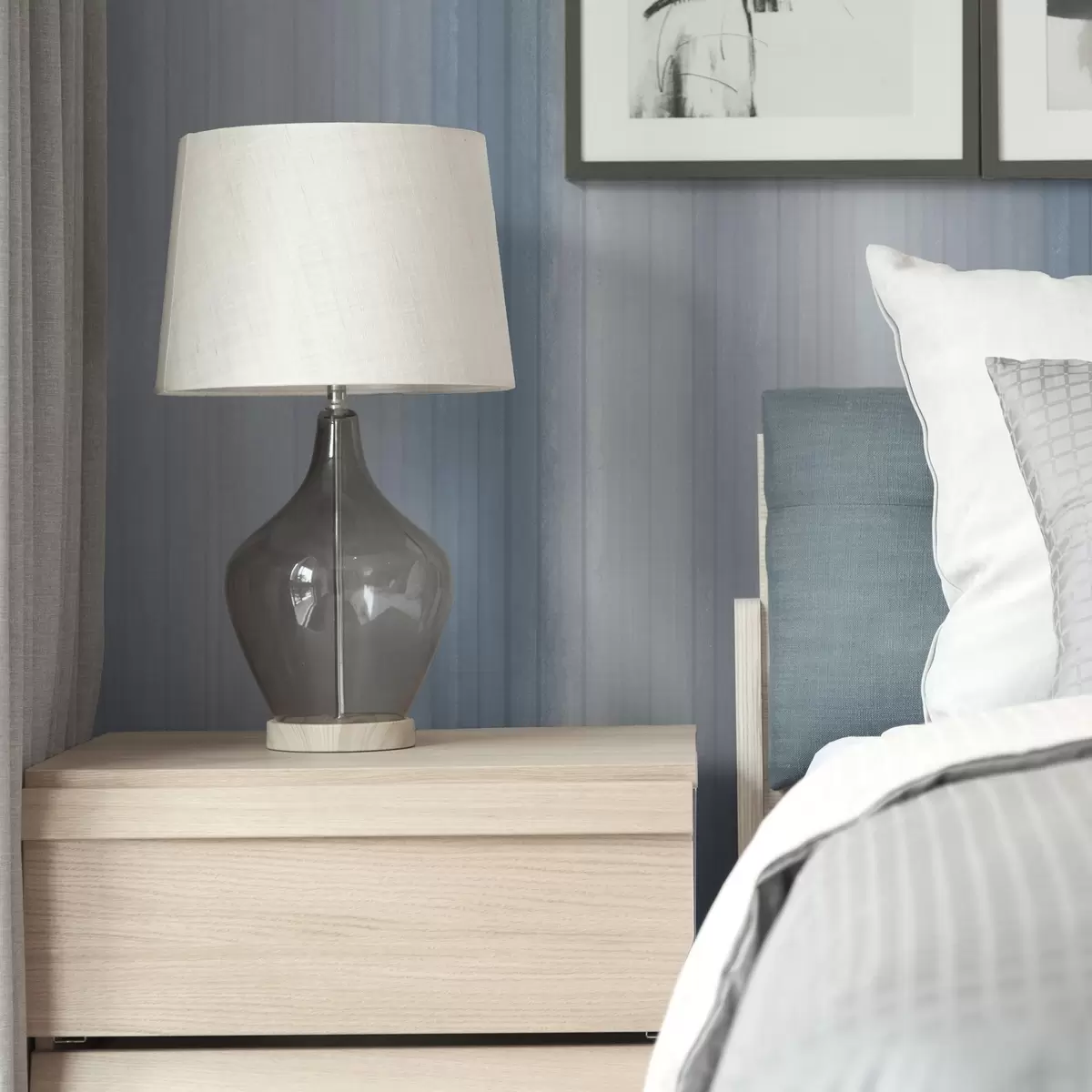 Carta da parati Morbide strisce blu-grigio sfumate a00506