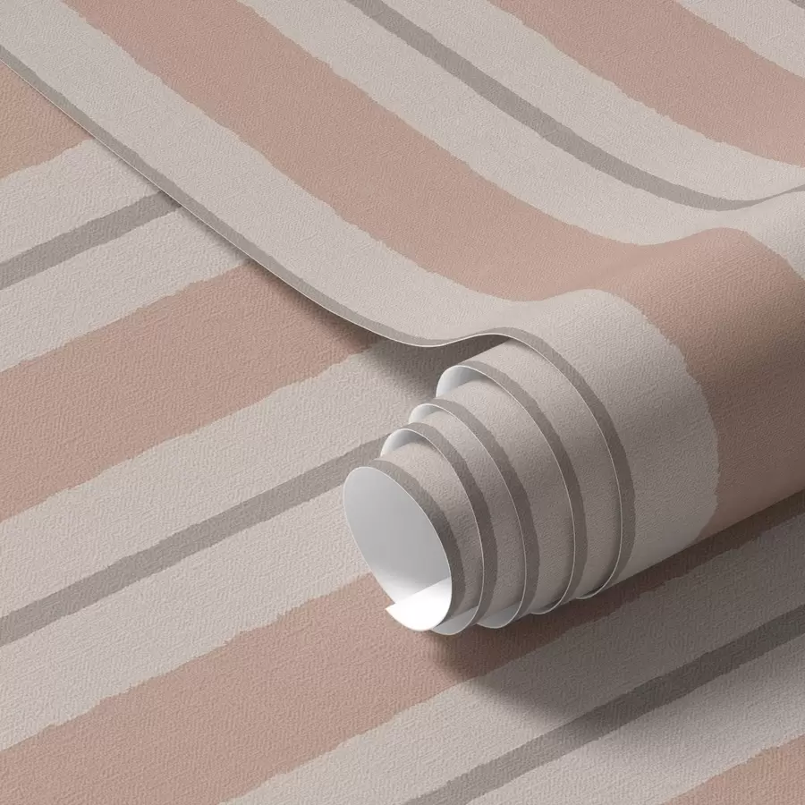 carta da parati Strisce larghe color terracotta-beige con accenti grigi nr. a00513