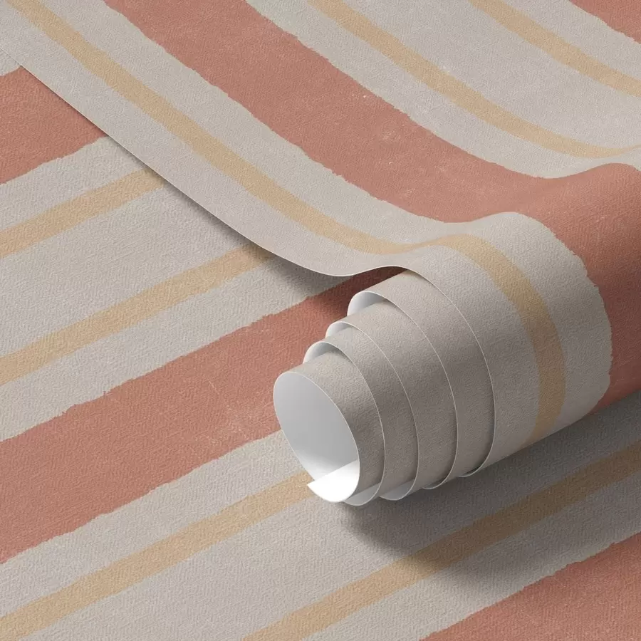 carta da parati Ampie strisce nei toni del terracotta e del beige nr. a00514