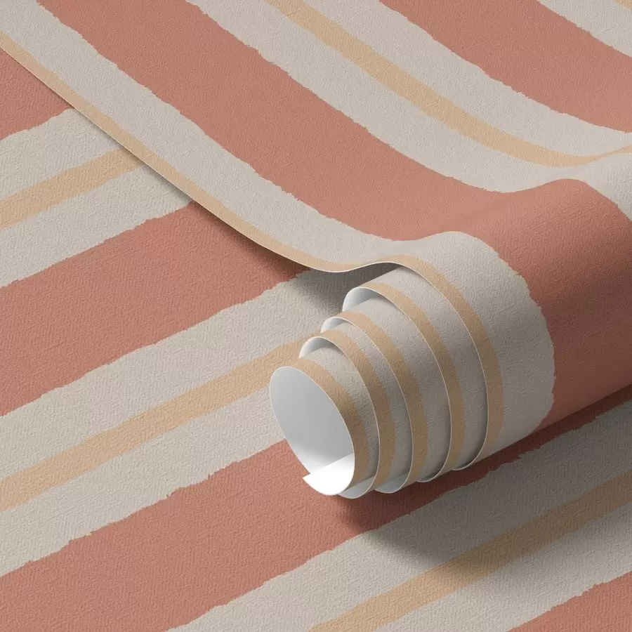 carta da parati Strisce di terracotta brillante con accenti beige nr. a00515