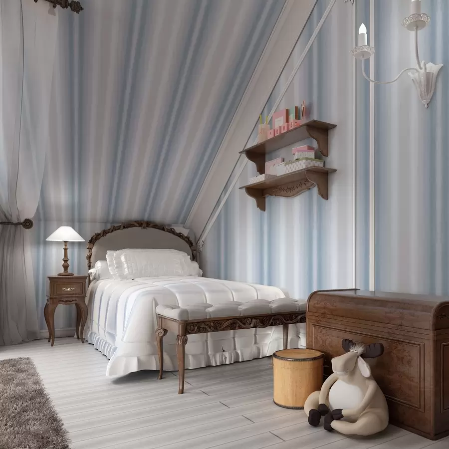 carta da parati Ampie strisce nei toni freddi del blu-grigio nr. a00551