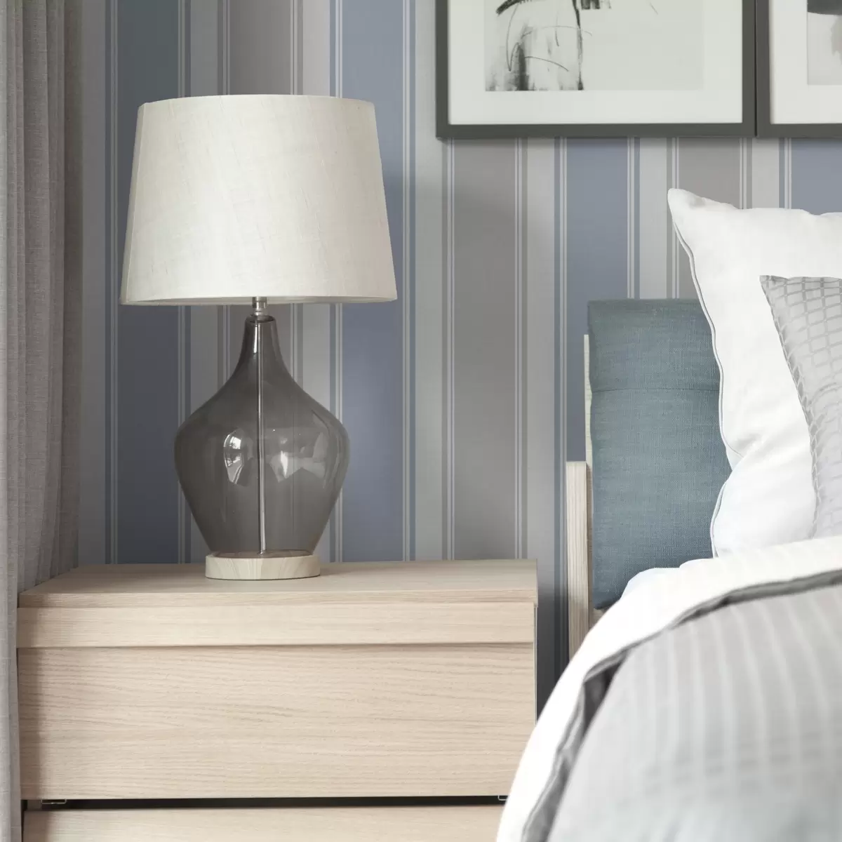 Carta da parati Combinazione di strisce larghe grigie e blu a00557