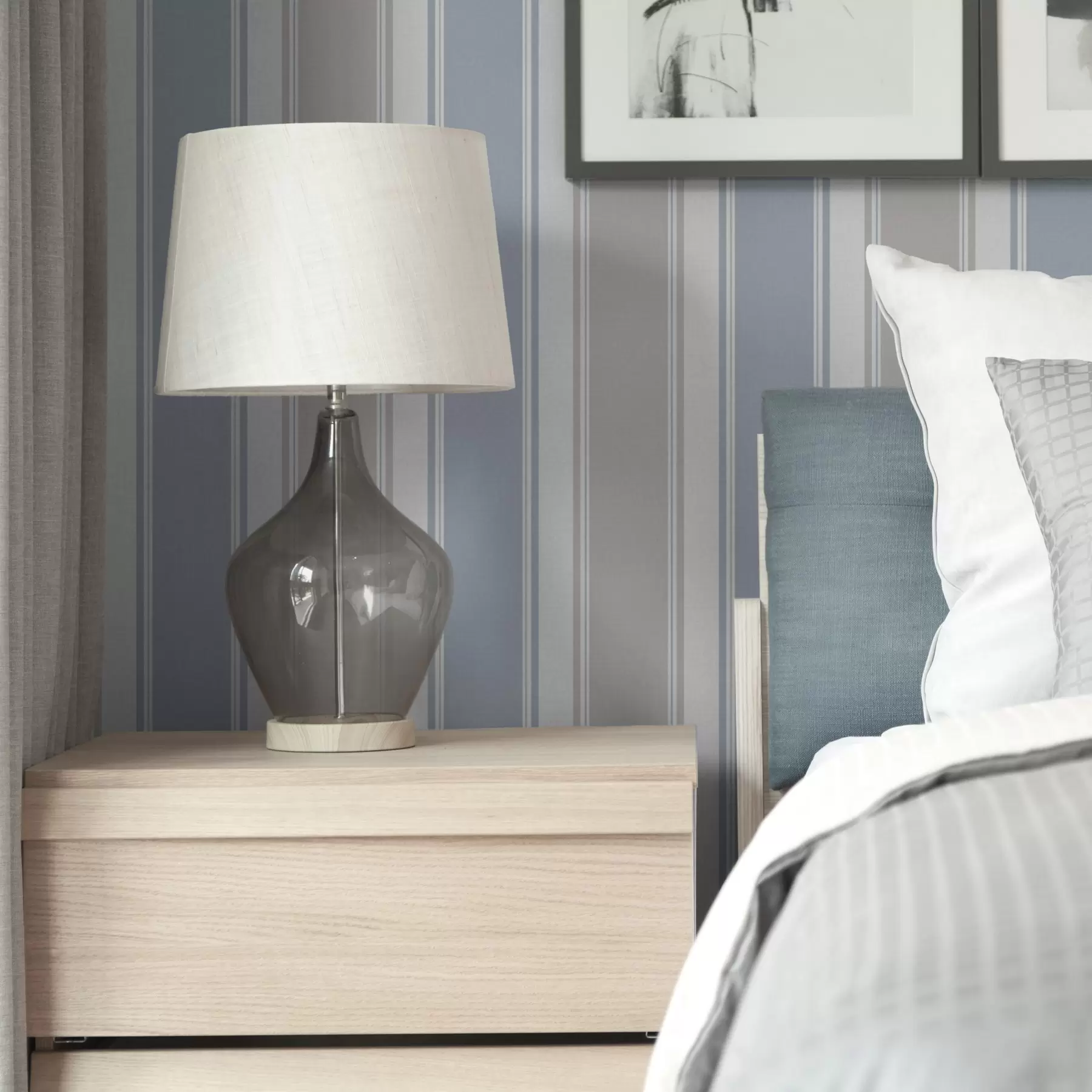 carta da parati Combinazione di strisce larghe grigie e blu nr. a00557