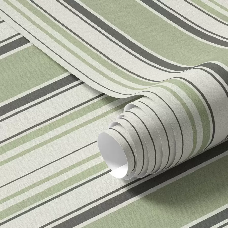carta da parati Sfondo crema con un mix di strisce verdi e nere nr. a00563