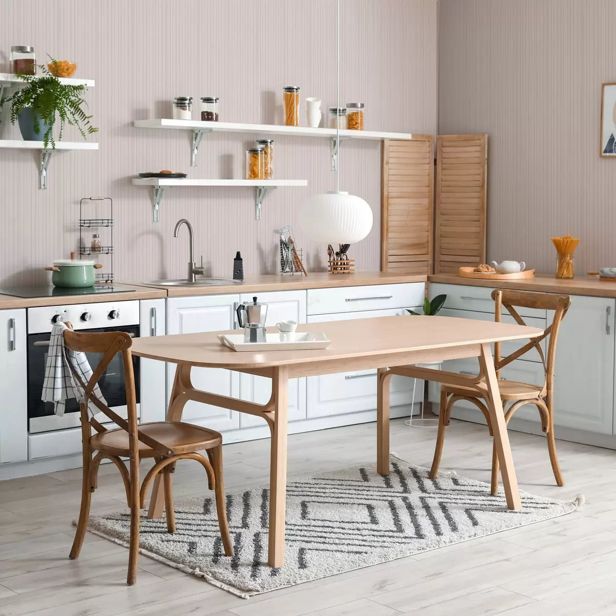 Carta da parati Strisce verticali rosa chiaro dallo stile delicato a00567