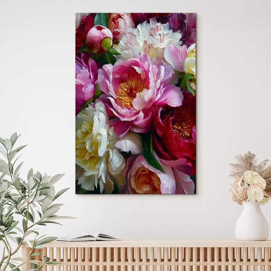 carta da parati Peonie lussureggianti in tecnica d'impasto nr. s45595