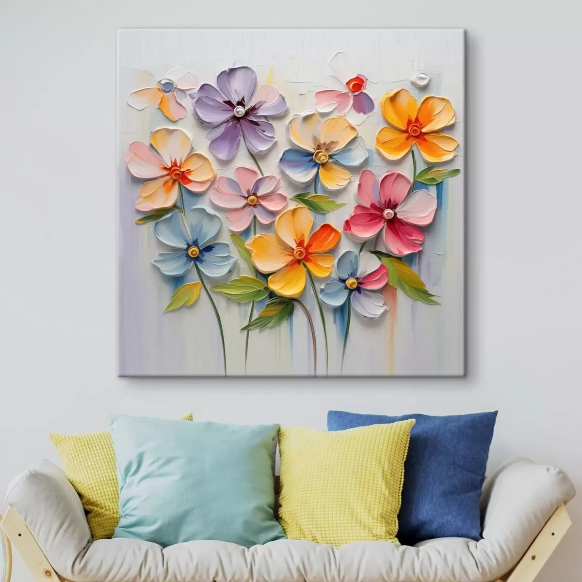 carta da parati Natura morta floreale: fiori multicolori in tecnica d'impasto nr. s45598