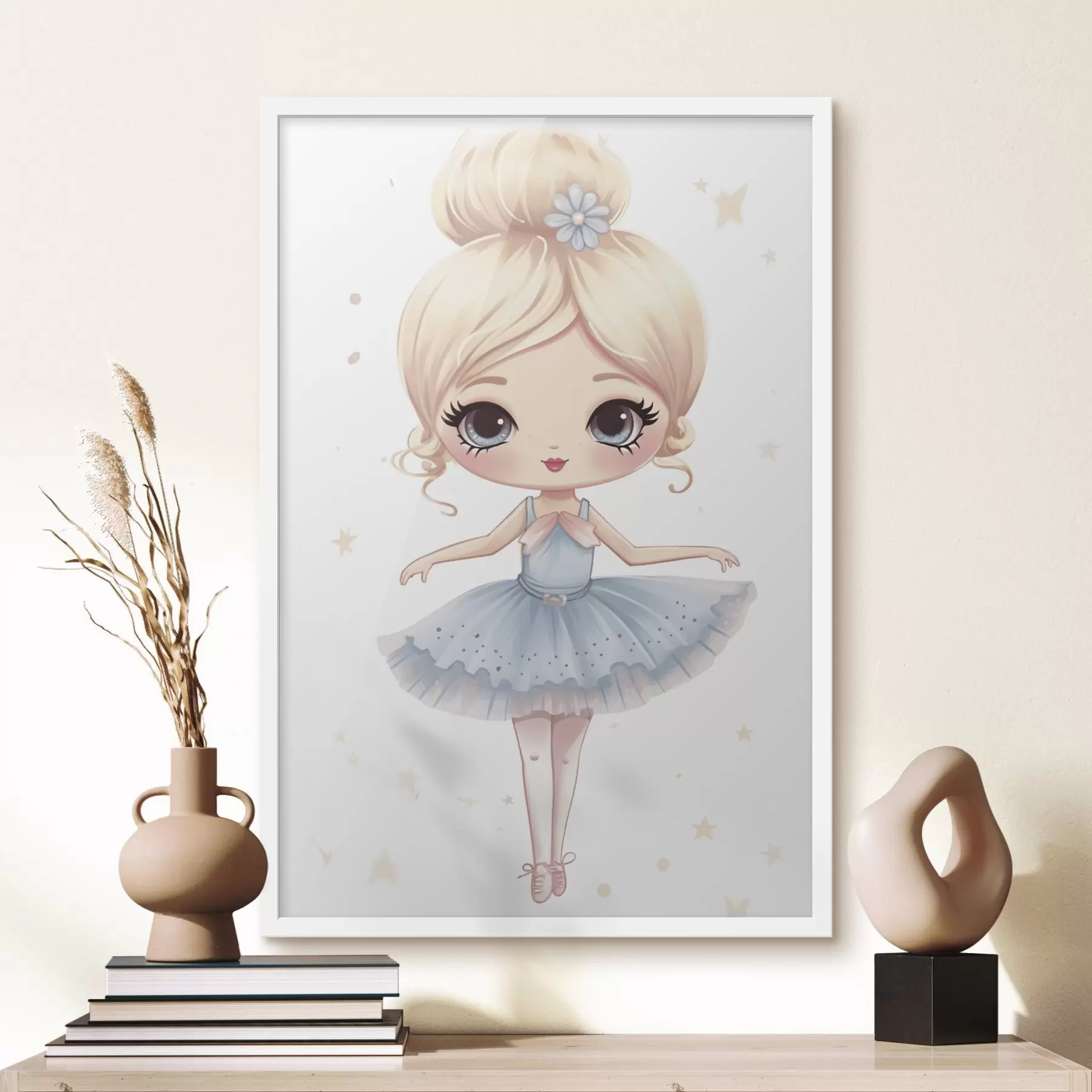 carta da parati Bambola ballerina con abito blu e fiocco nr. f45481
