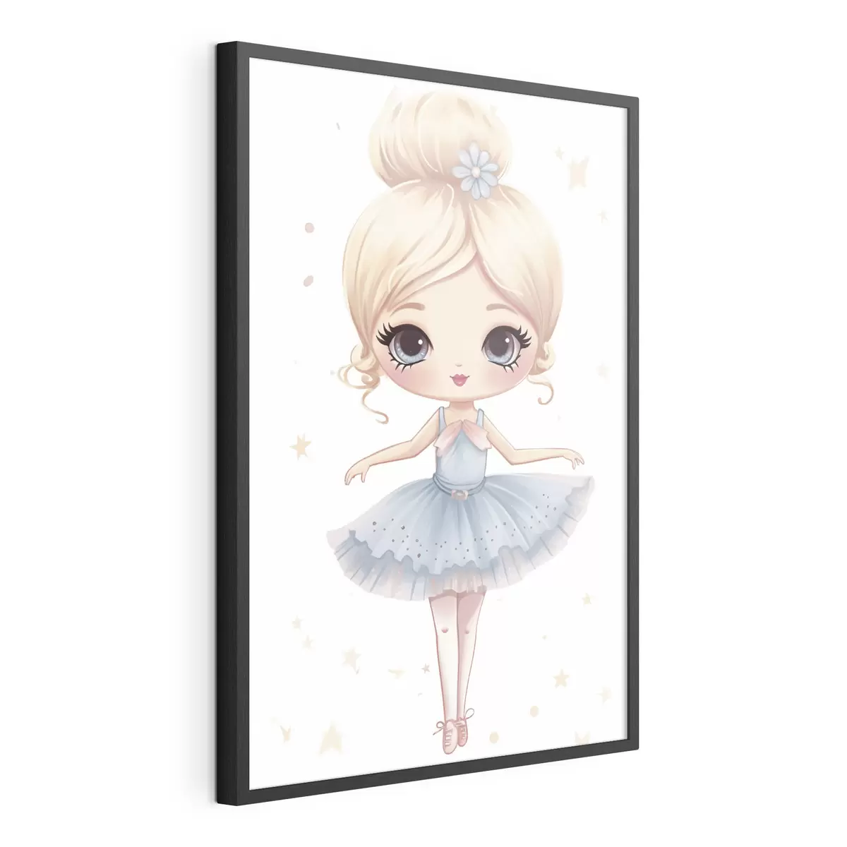 Poster Bambola ballerina con abito blu e fiocco f45481