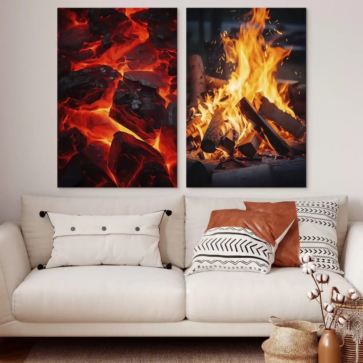 carta da parati Carboni ardenti e fuoco fiammeggiante nell'oscurità nr. m00696