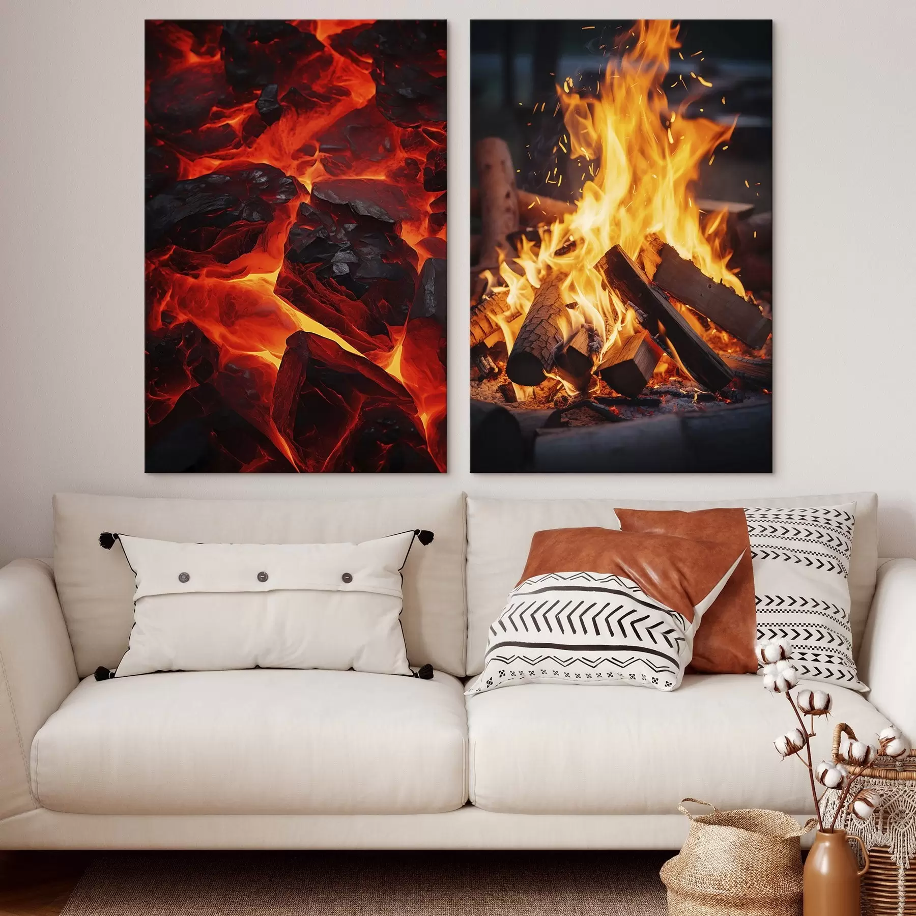 carta da parati Carboni ardenti e fuoco fiammeggiante nell'oscurità nr. m00696