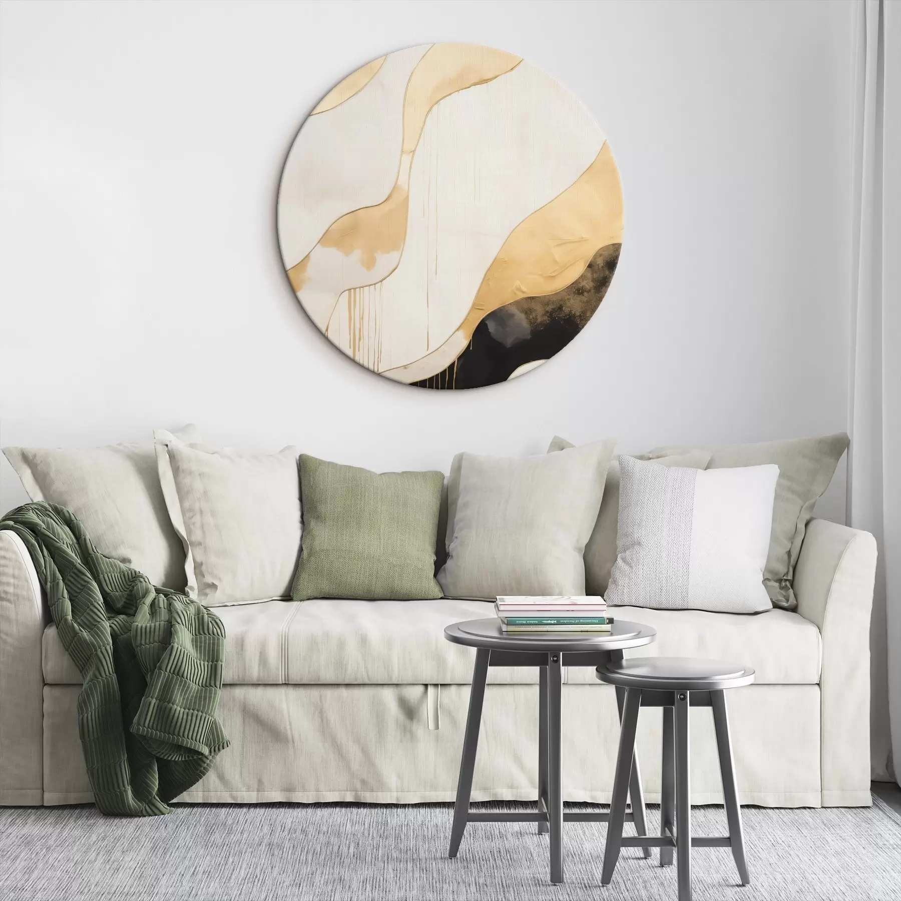 carta da parati Linee ondulate astratte arancioni e nere nr. r45694