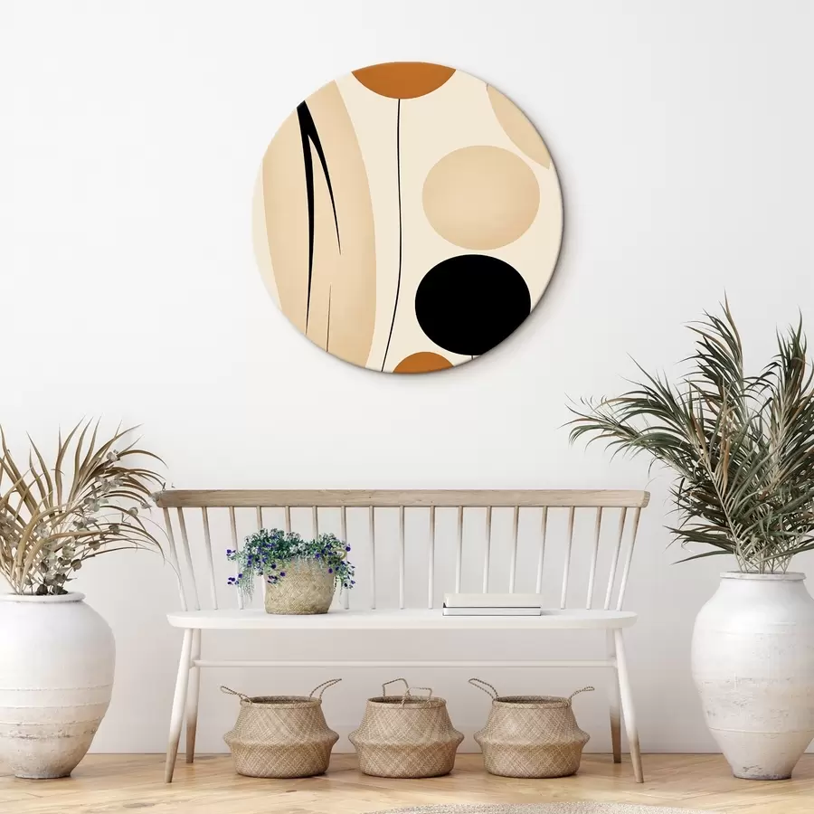 carta da parati Composizione astratta con cerchi neri e arancioni nr. r45700