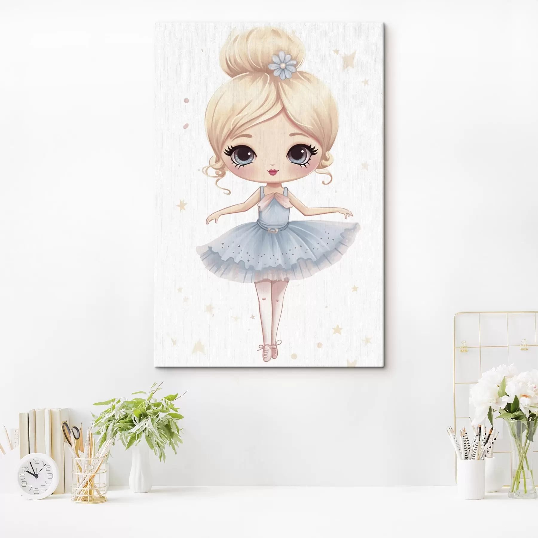 carta da parati Bambola ballerina con abito blu e fiocco nr. s45481