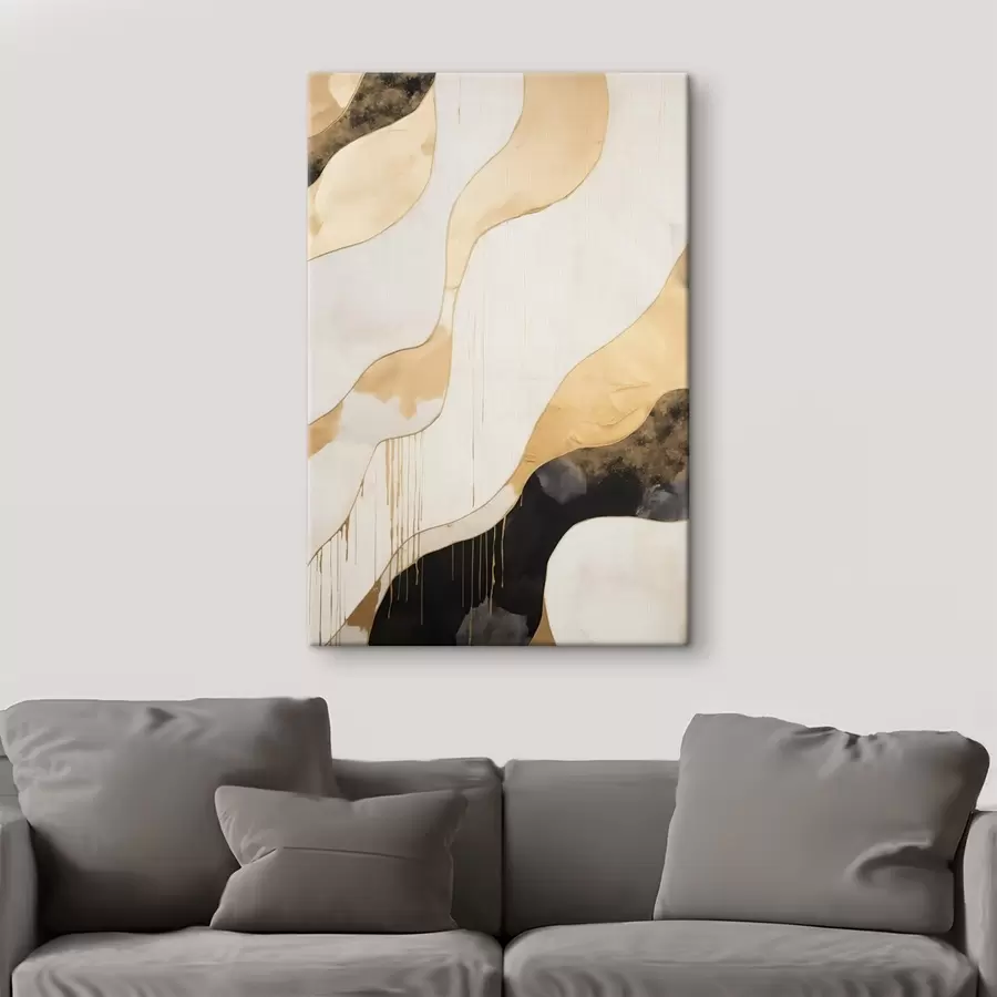 carta da parati Linee ondulate astratte arancioni e nere nr. s45694