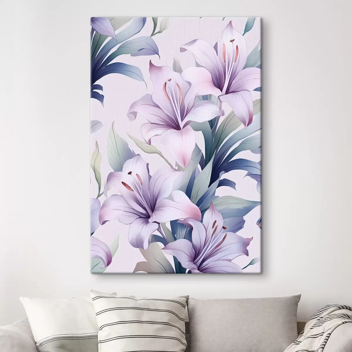 carta da parati Grandi gigli rosa-viola con foglie verdi nr. s45698