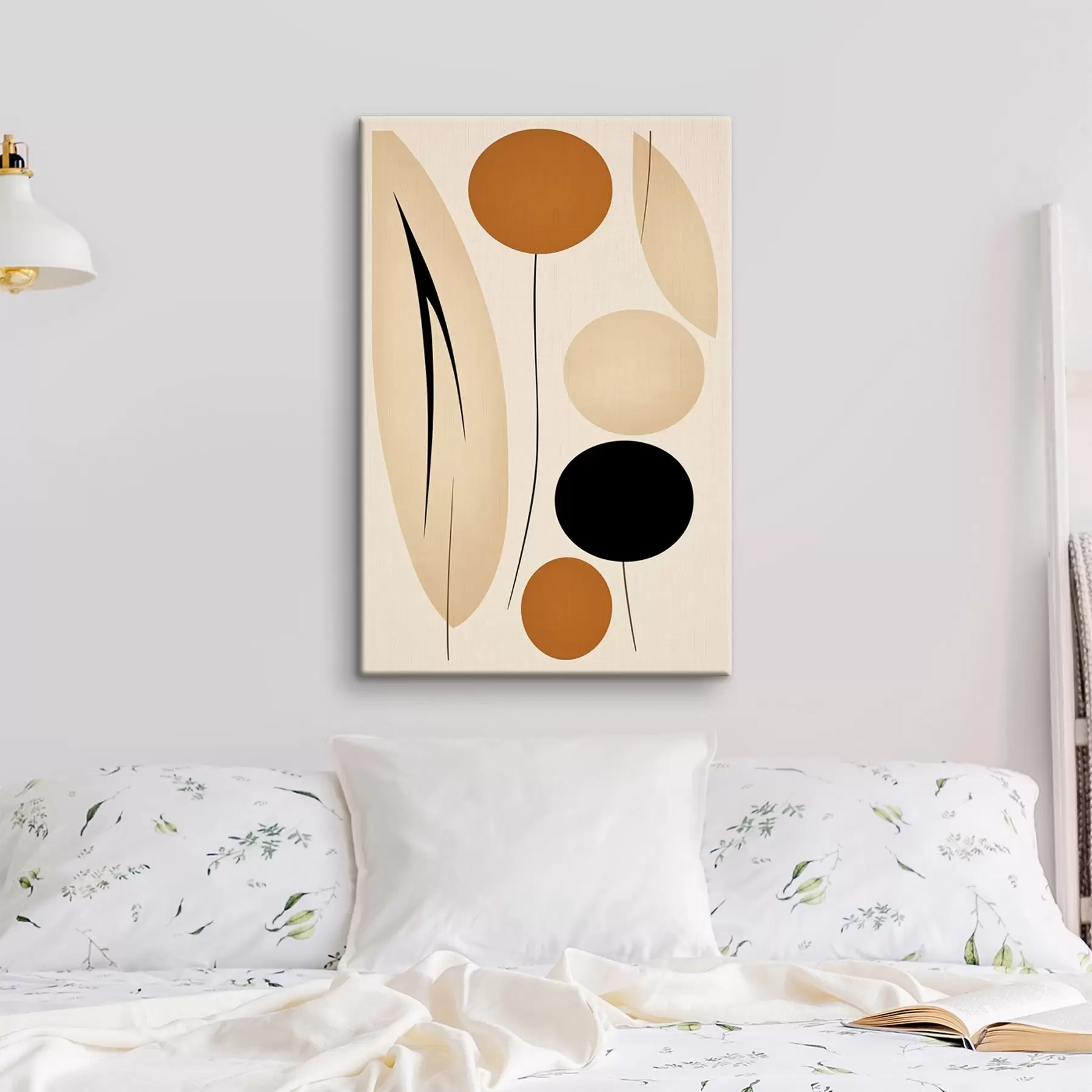 carta da parati Composizione astratta con cerchi neri e arancioni nr. s45700