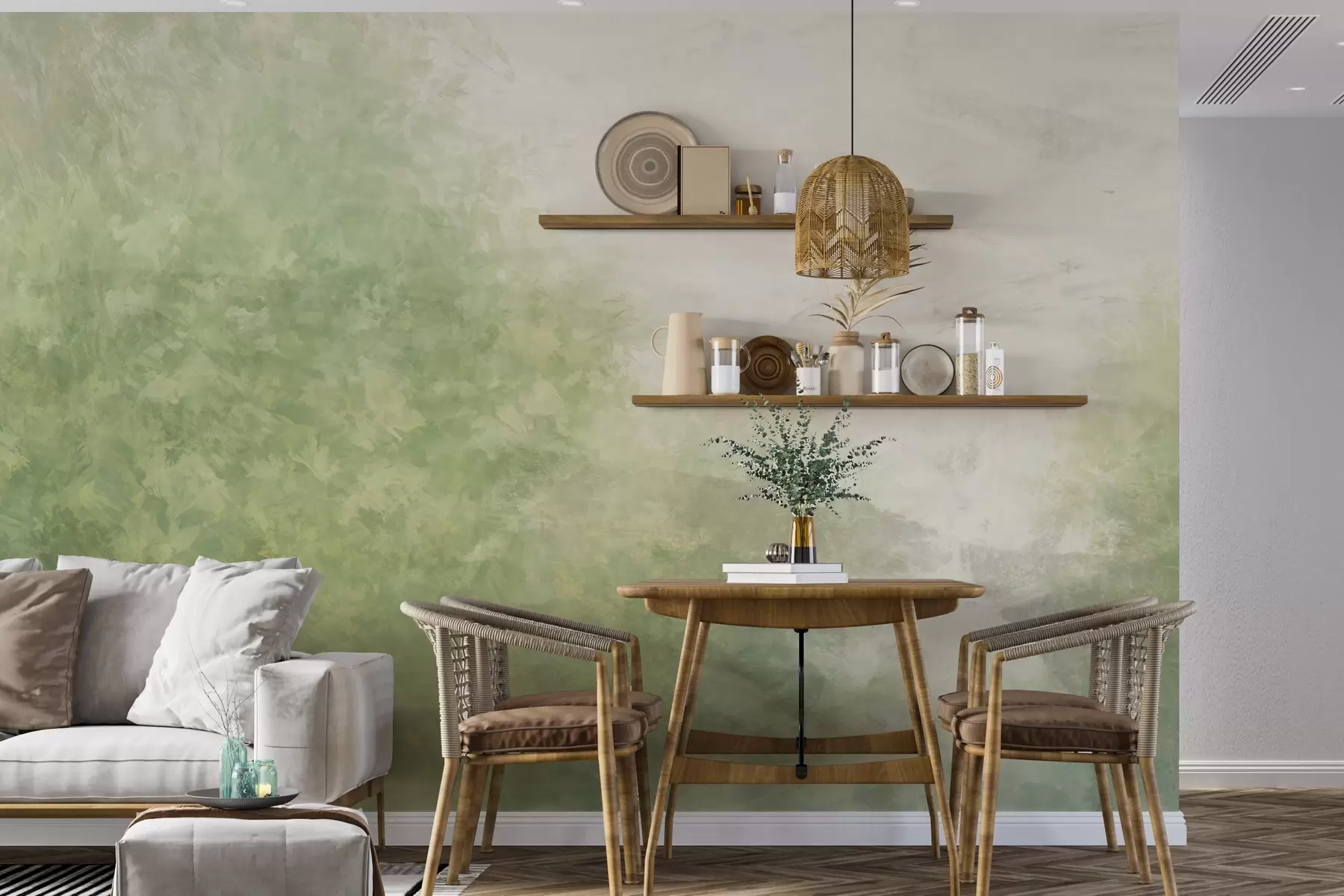 carta da parati  Imitazione di foglie su un muro di cemento nr. w04468