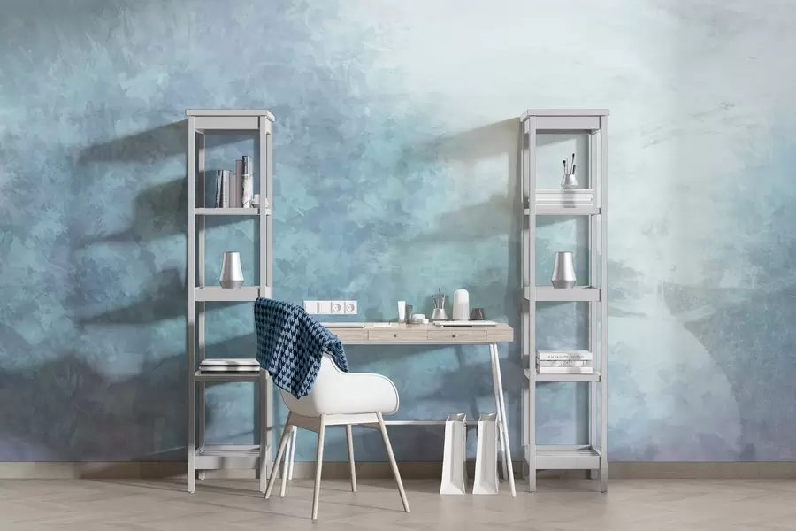 carta da parati Imitazione di foglie su un muro di cemento nr. w04468v1