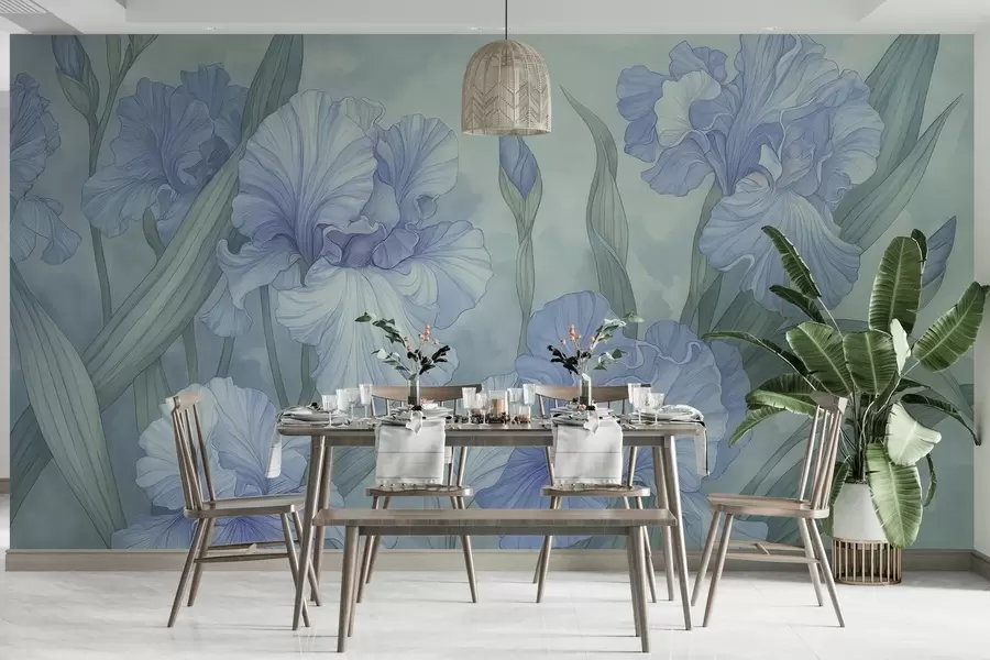 Carta da parati Floreale Iris illustrati n. w04469