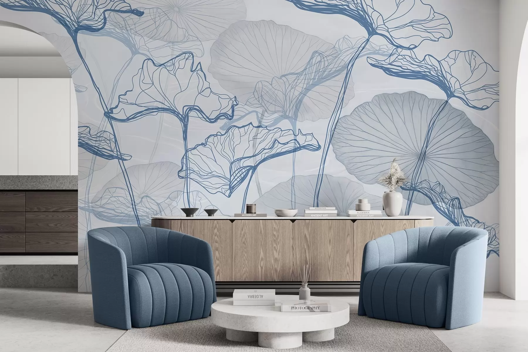 Carta da parati Floreale Varie foglie di loto n. w04471v2