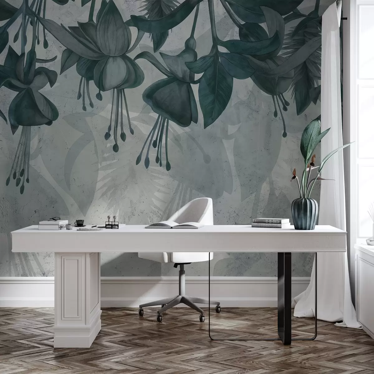 carta da parati Fiori pendenti in stile grunge nr. w04472v1