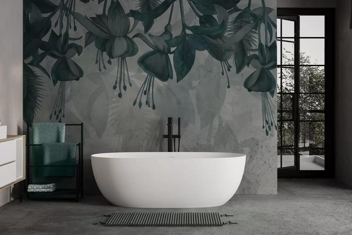 carta da parati Fiori pendenti in stile grunge nr. w04472v1