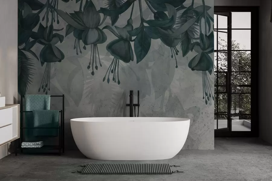 carta da parati Fiori pendenti in stile grunge nr. w04472v1