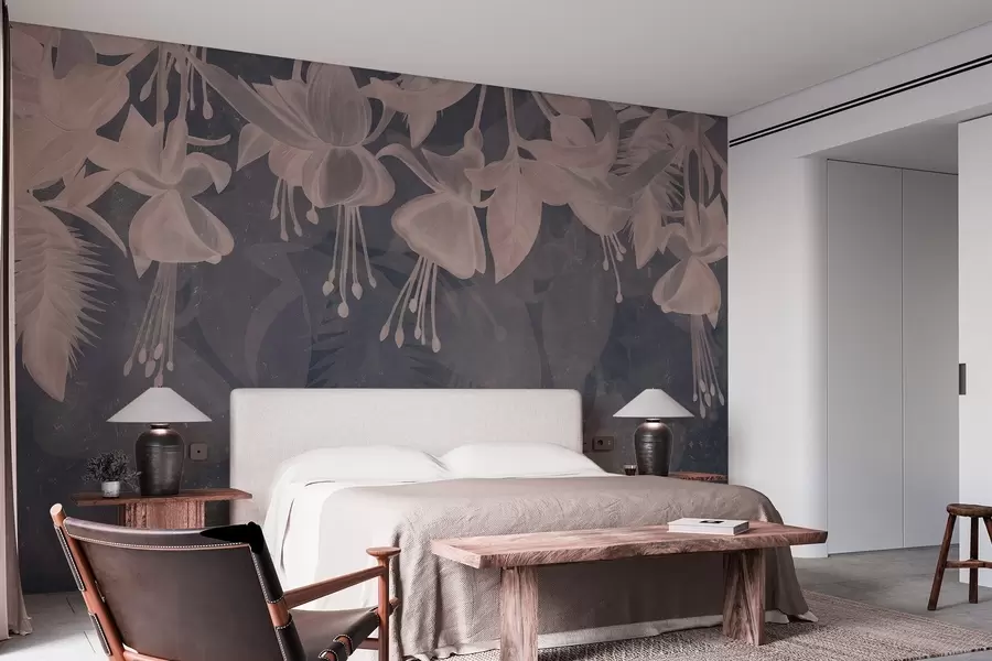 carta da parati Fiori pendenti in stile grunge nr. w04472v2