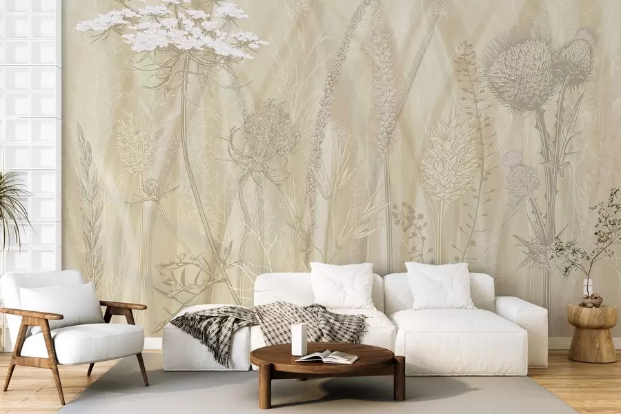 Carta da parati nature Erbe e erbario 