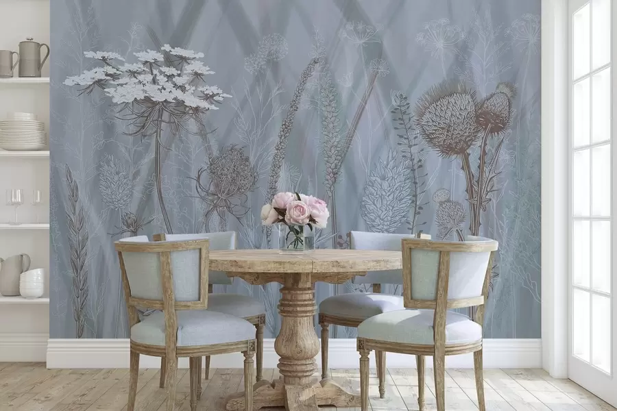 Carta da parati nature Erbe e erbario 