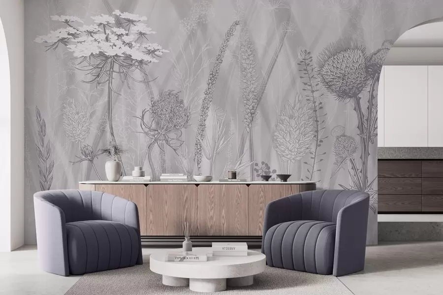 Carta da parati nature Erbe e erbario 