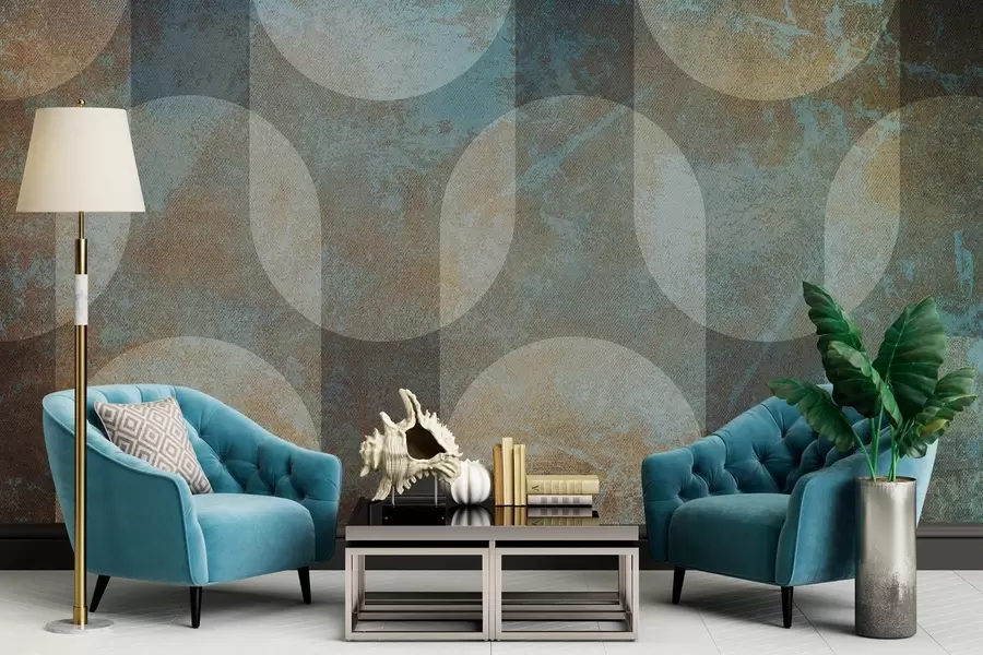 carta da parati Geometria astratta in stile retro-moderno nr. w04495