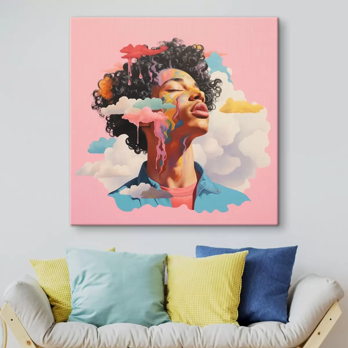 carta da parati Sognatore tra le nuvole in stile acquerello nr. s45636