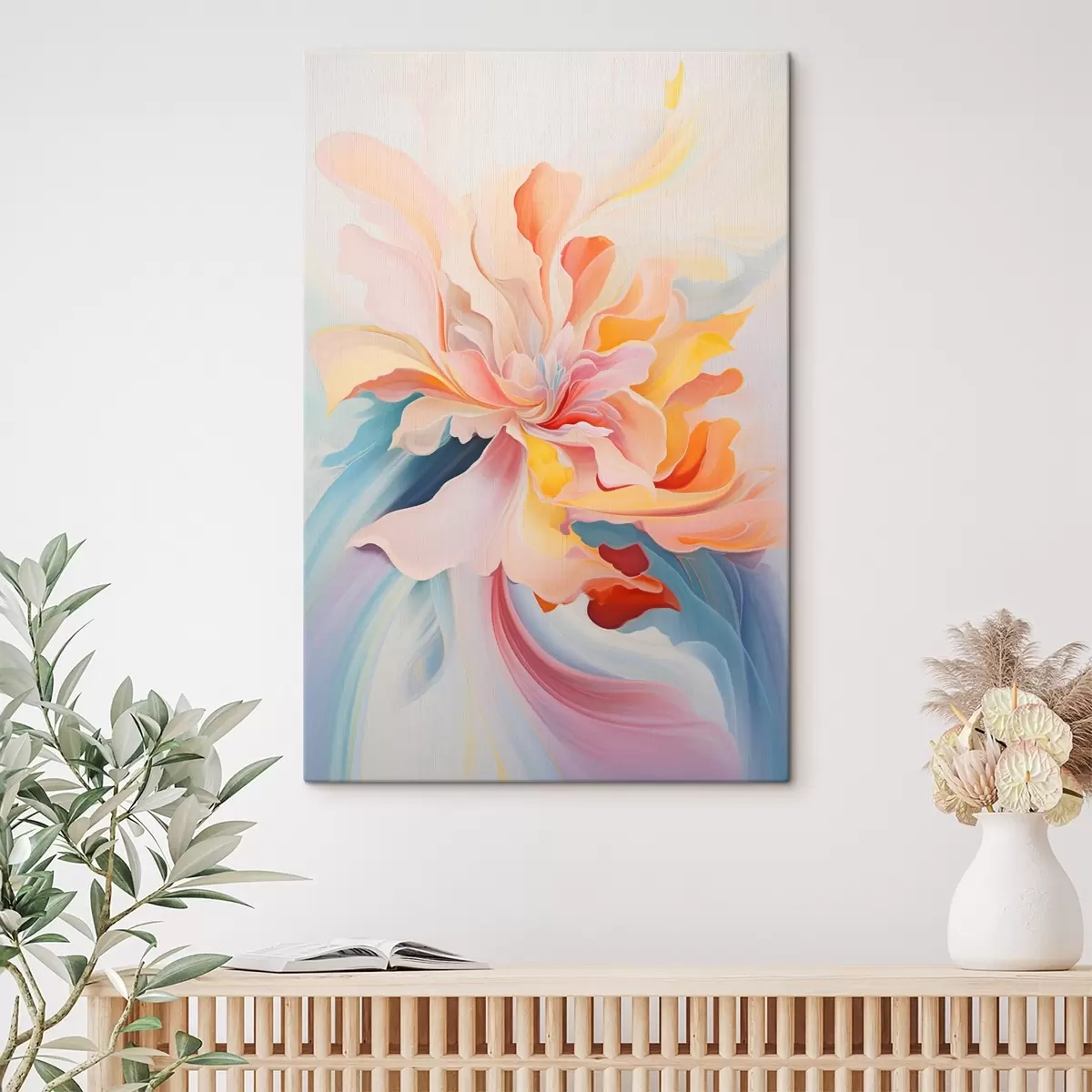 carta da parati Fiore astratto in tonalità pastello nr. s45640