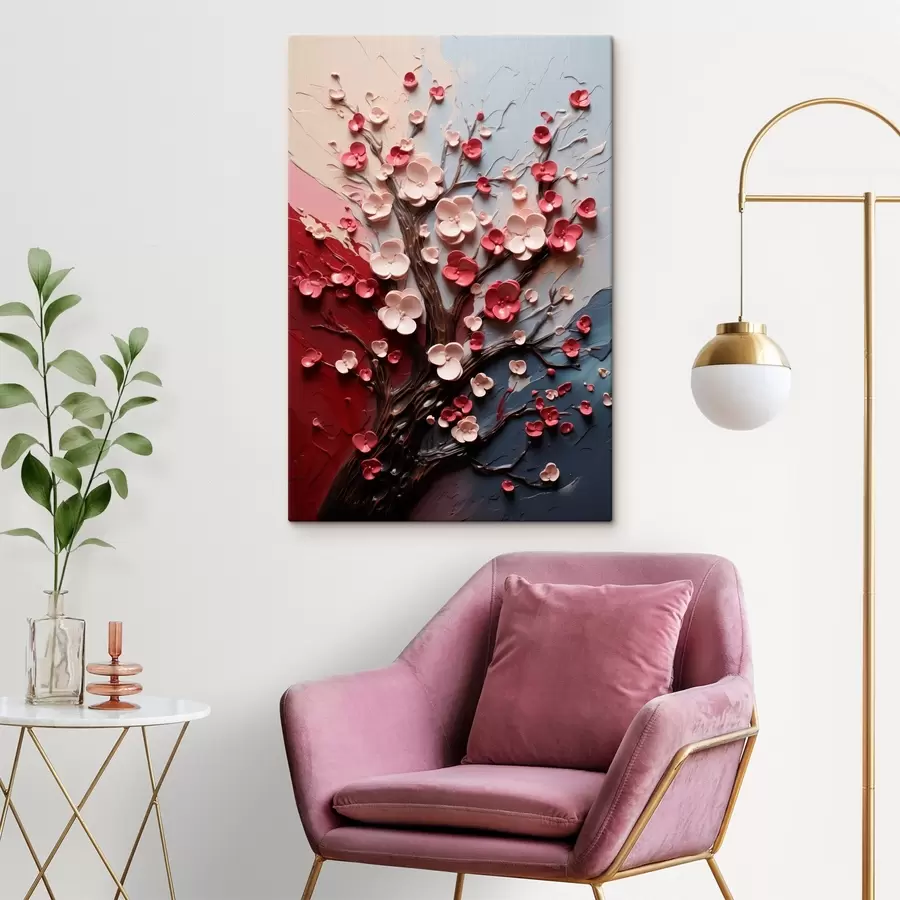 carta da parati Sakura volumetrici in stile pittura strutturata nr. s45650