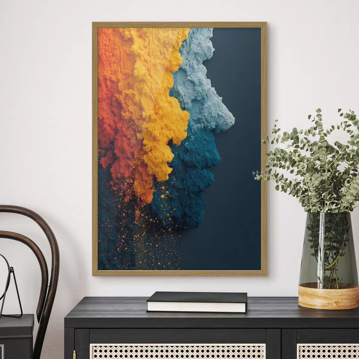 Poster Ritratto dinamico con vernici colorate f45638