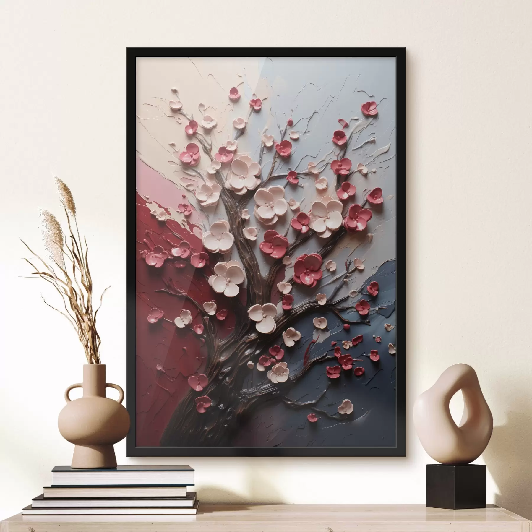 carta da parati Sakura volumetrici in stile pittura strutturata nr. f45650