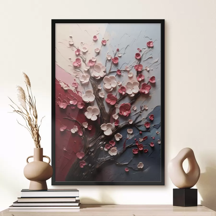 carta da parati Sakura volumetrici in stile pittura strutturata nr. f45650