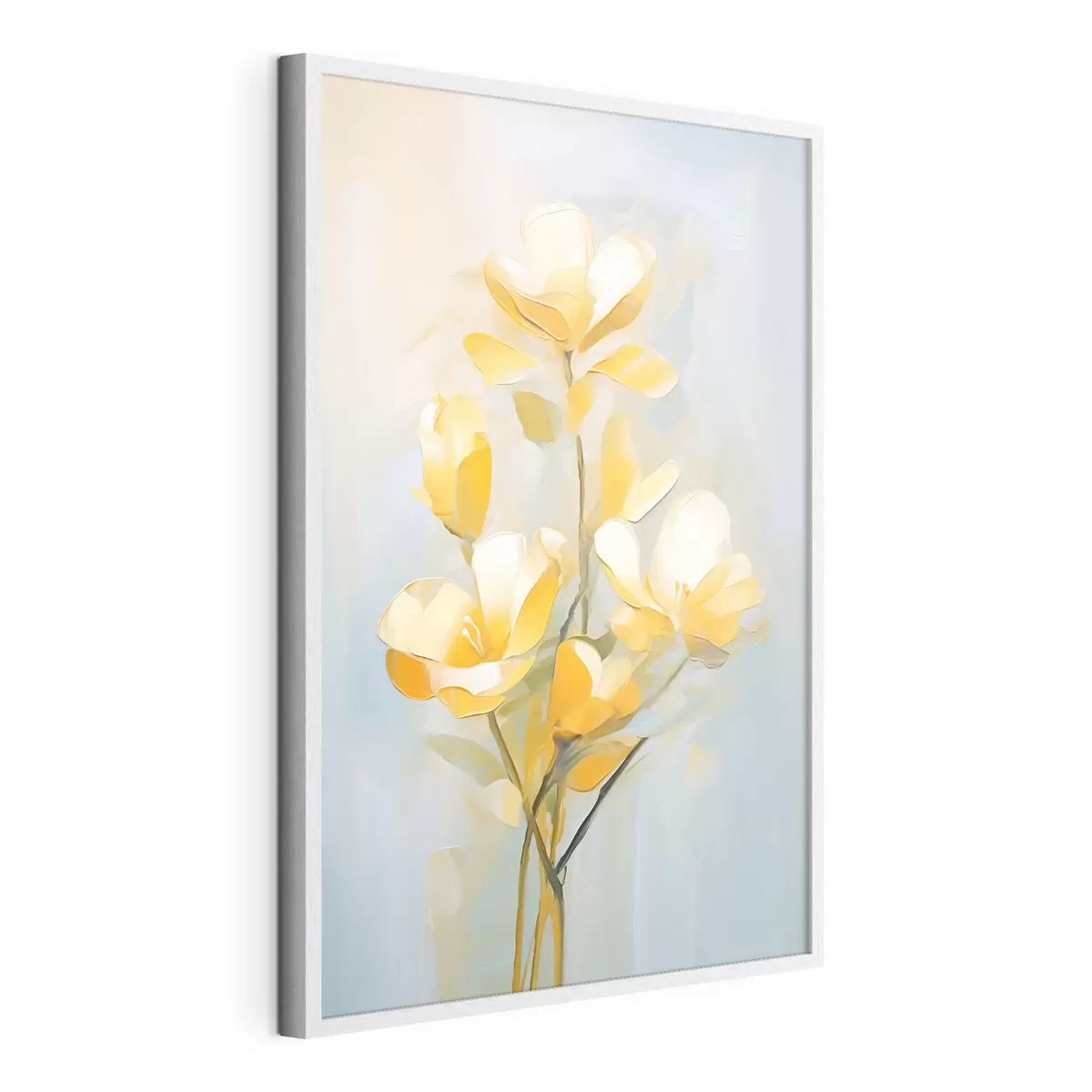 Poster Delicati fiori gialli in stile pittura ad olio f45651