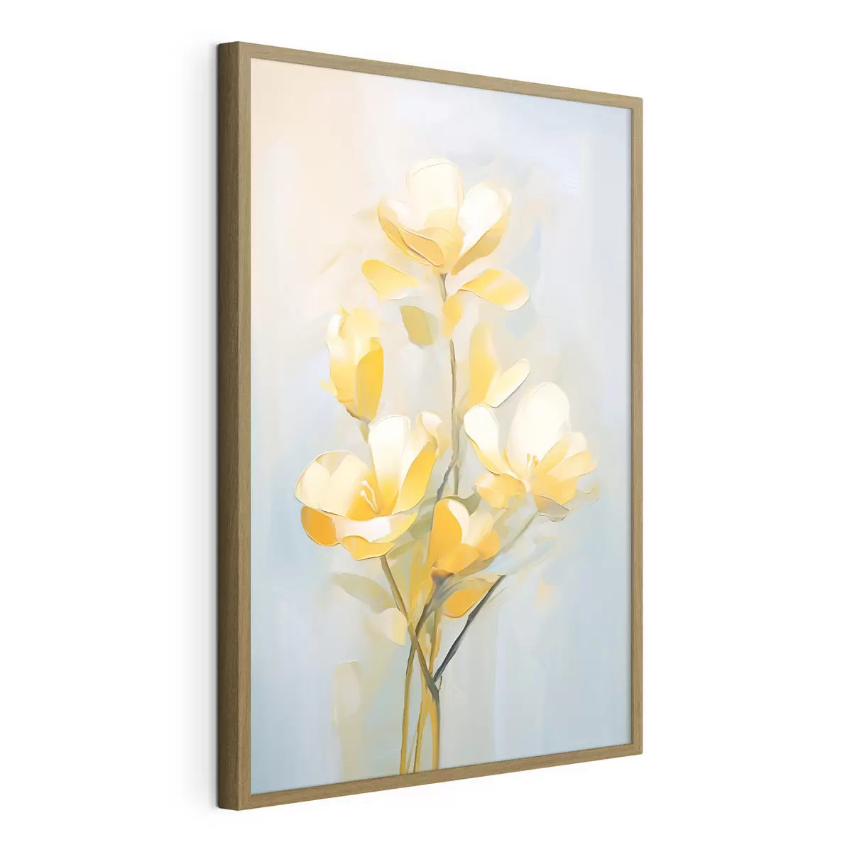 Poster Delicati fiori gialli in stile pittura ad olio f45651