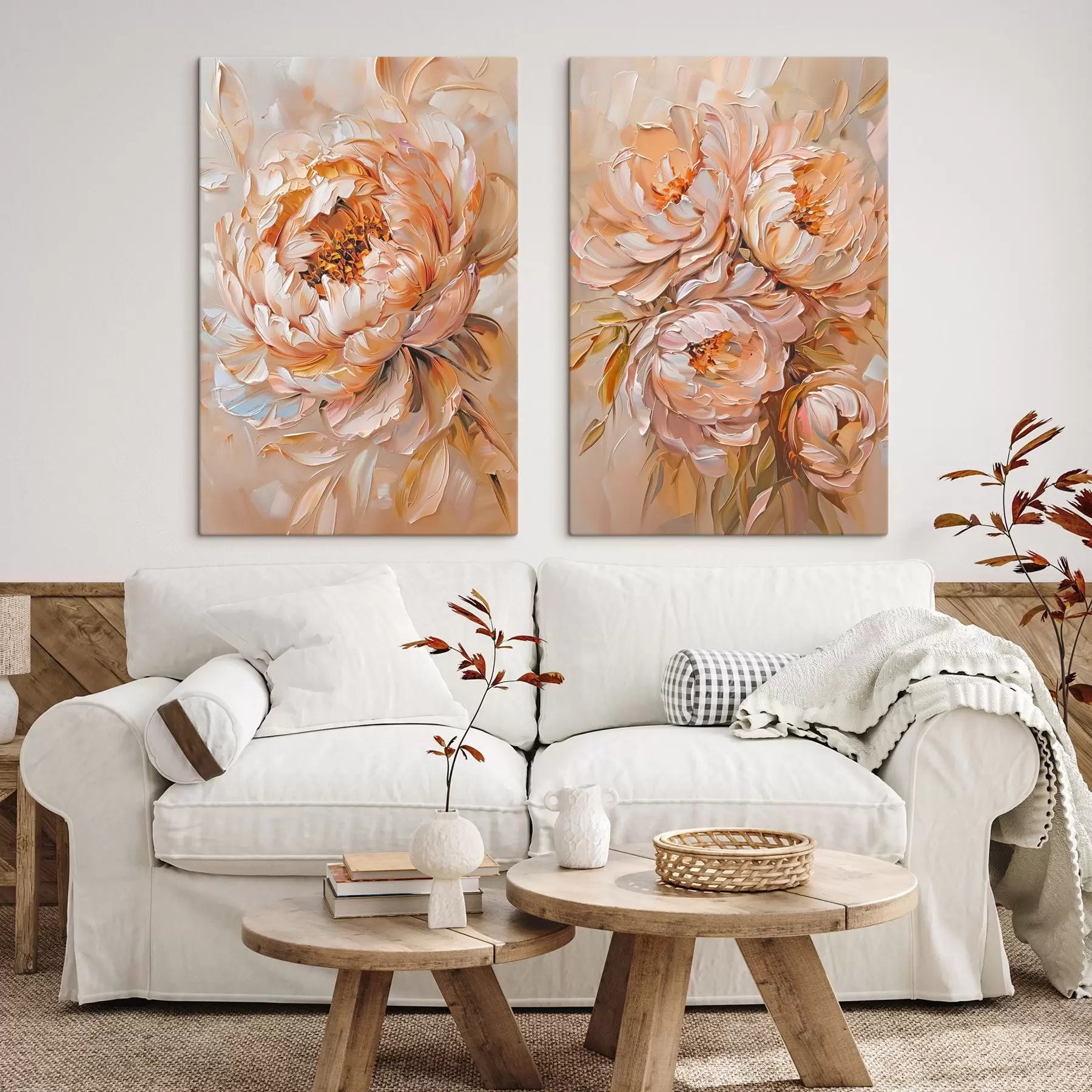 carta da parati Delicate peonie astratte nr. m00673